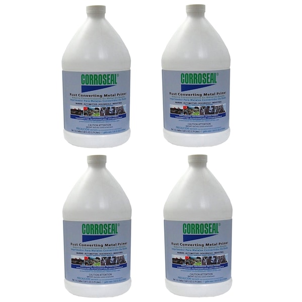 Water-Based Rust Converter Metal Primer, Rust Converter, 1 Gallon, 4PK